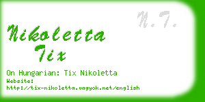 nikoletta tix business card